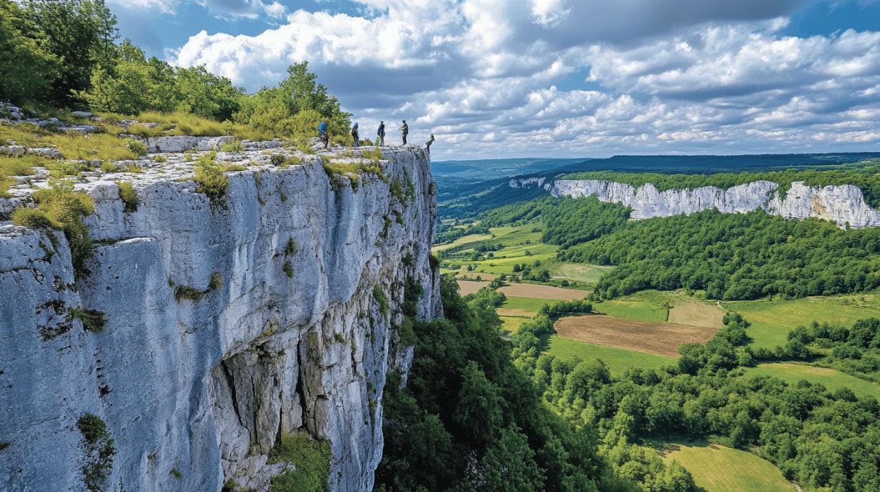 Sensations fortes a la via-ferrata des Baumes du Verneau a Nans-sous-Sainte-Anne : itineraires et conseils